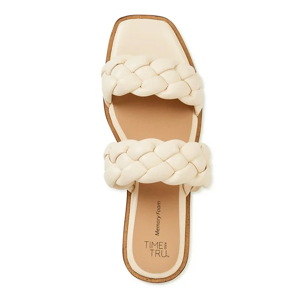 Time and Tru Women's Braided Two Band Sandals - Walmart.com | Walmart (US)