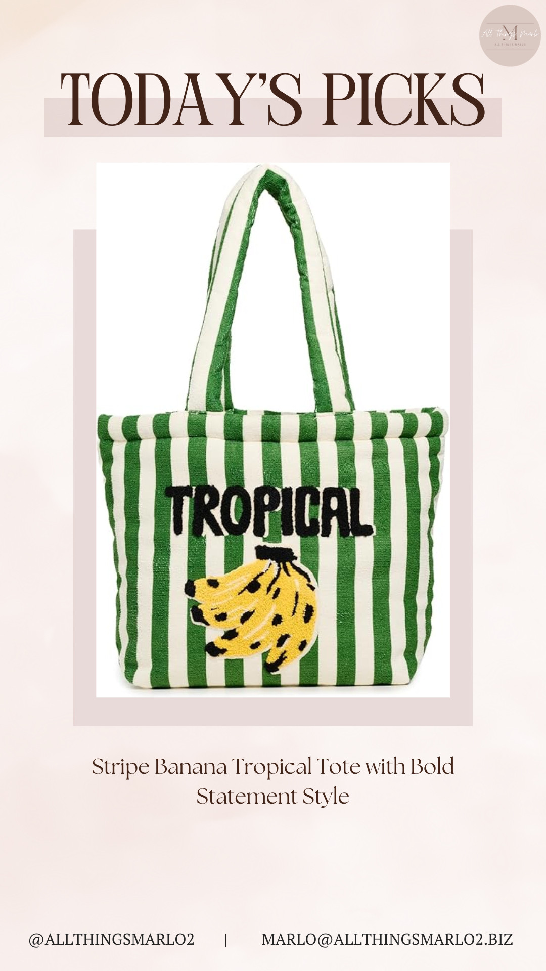 Stripe Banana Tropical Tote with Bold Statement Style 

 #LTKootd #LTKSwim #LTKTravel
