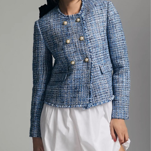 Anthropologie Double Breasted Tweed Jacket NWT | Poshmark