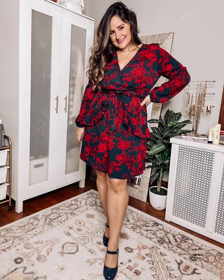 Wearing a size 14-16 in the floral dress
Blue patent leather Mary janes

Amazon dress, holiday dress, Christmas dress, red dress, long sleeve dress 

#LTKHoliday #LTKCyberweek #LTKcurves