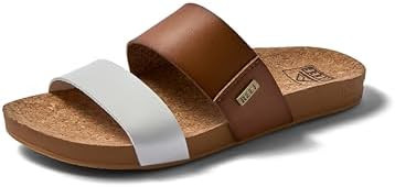 REEF Cushion Vista Women's Fashion Slide Sandal, Vegan Leather Strap, Ultra Soft Cushion Footbed | Amazon (US)