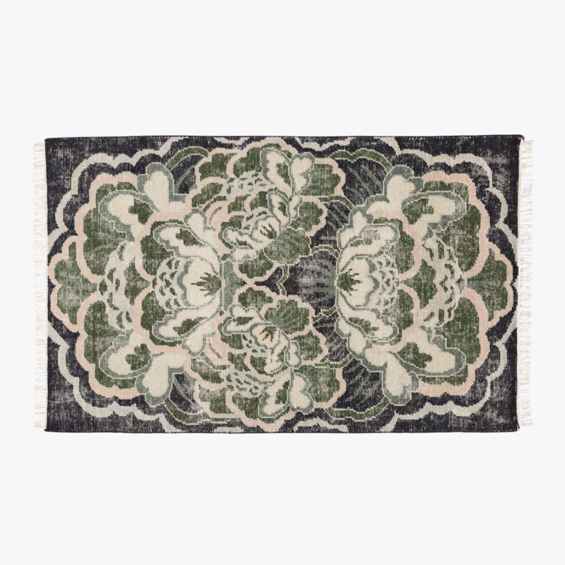 Allure Green Floral Hand-Knotted Wool Area Rug 5'x8' + Reviews | CB2 | CB2