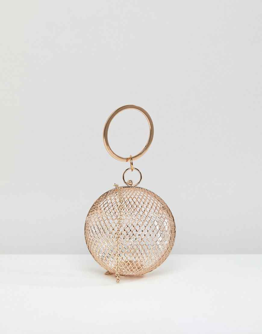 ASOS DESIGN cage sphere clutch bag - Gold | ASOS US