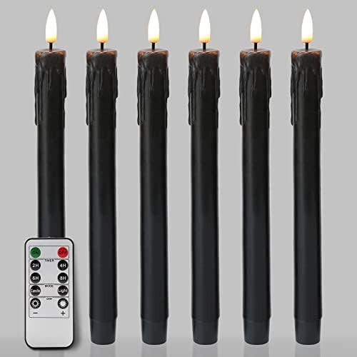 Girimax Black Flameless Taper Candles with Remote, Flickering Battery Wax Candlesticks Halloween ... | Amazon (US)
