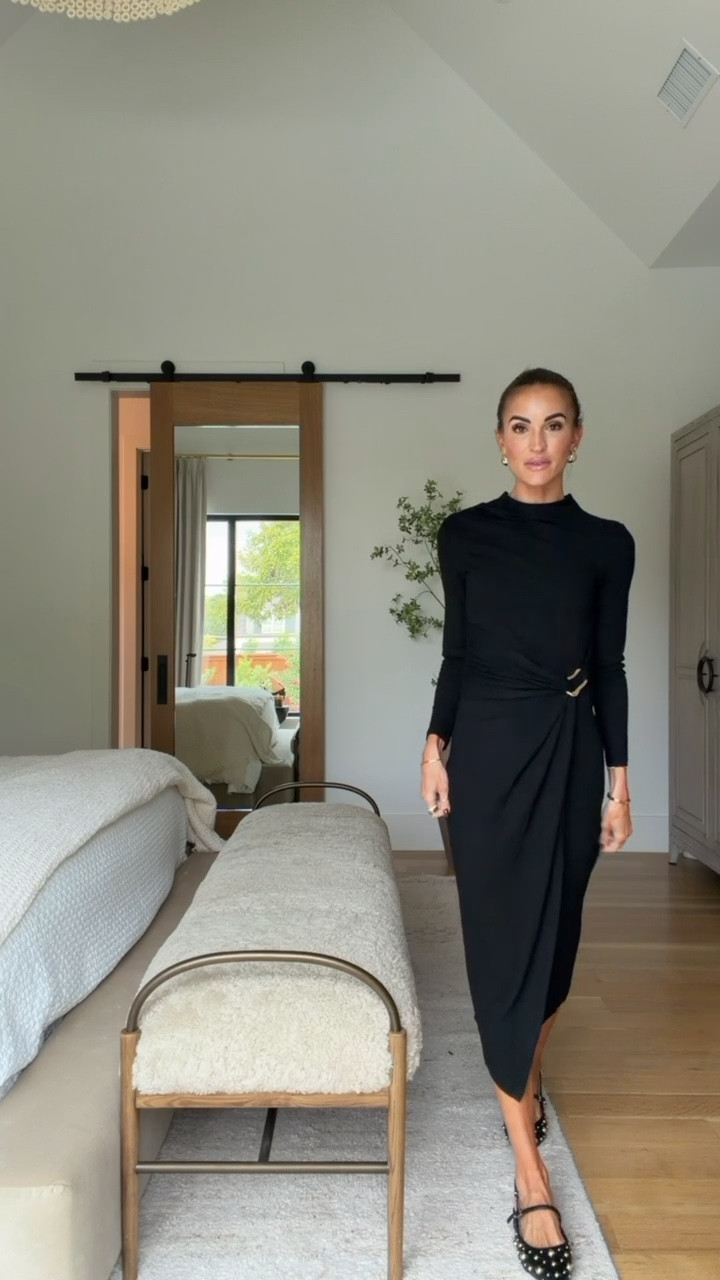 classic + flattering black dress under $30! 🖤