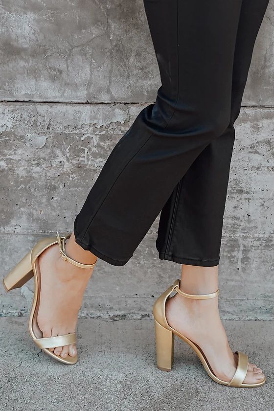 Taylor Gold Ankle Strap Heels | Lulus (US)