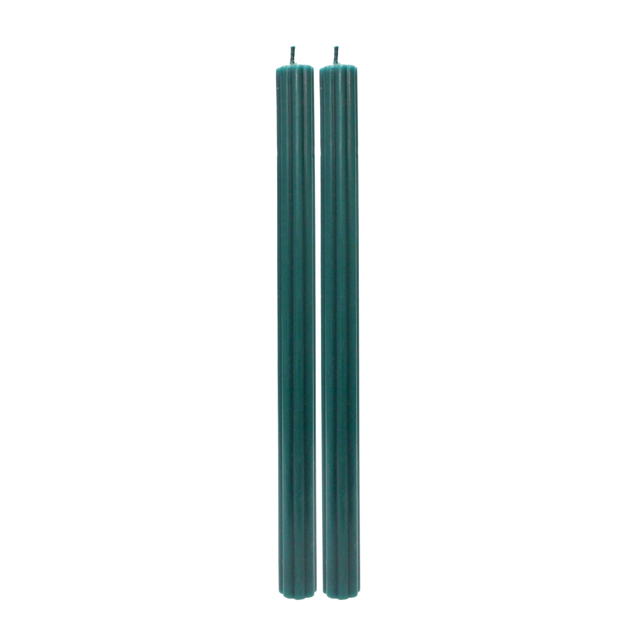 Better Homes & Gardens Unscented Taper Candles, Dark Green, 2-Pack, 11 inches Height | Walmart (US)