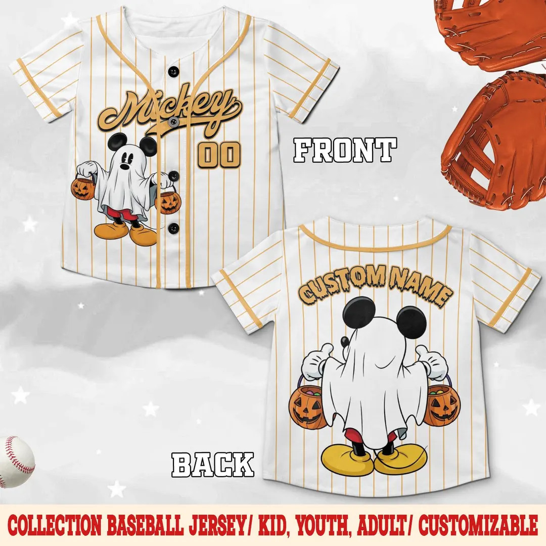 Customized Mickey Boo Halloween Jersey, Personalized Mickey Birthday Jersey, Kids Birthday Jersey... | Etsy (US)