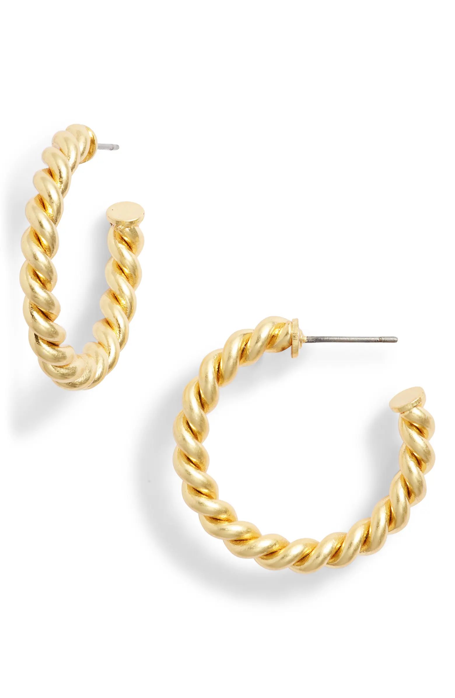 Madewell Puffed Rope Medium Hoop Earrings | Nordstrom | Nordstrom
