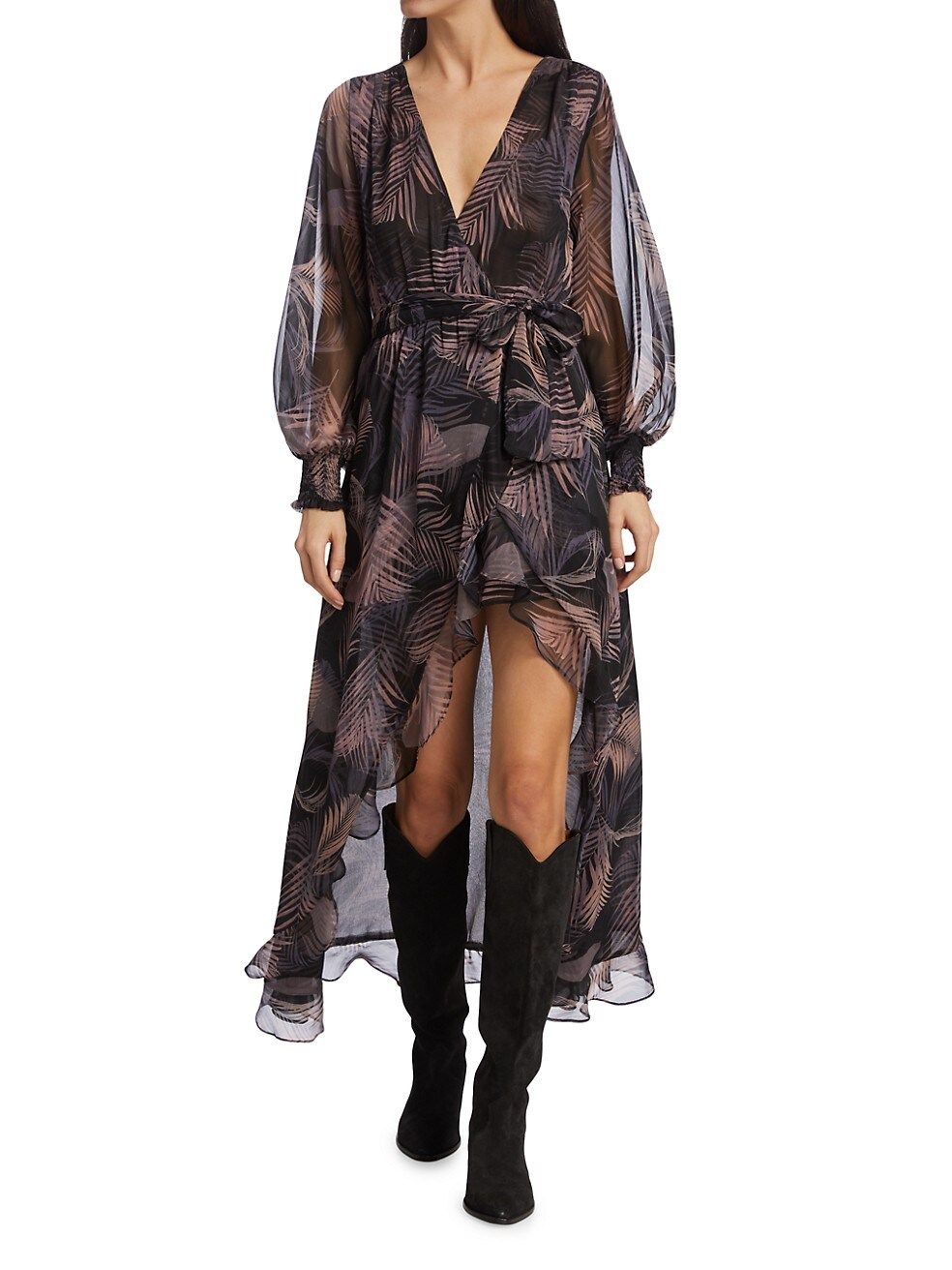 Rocky Sheer Wrap Midi Dress | Saks Fifth Avenue
