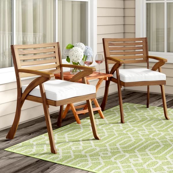 Brizio Patio Dining Chair with Cushion (Set of 2) | Wayfair North America