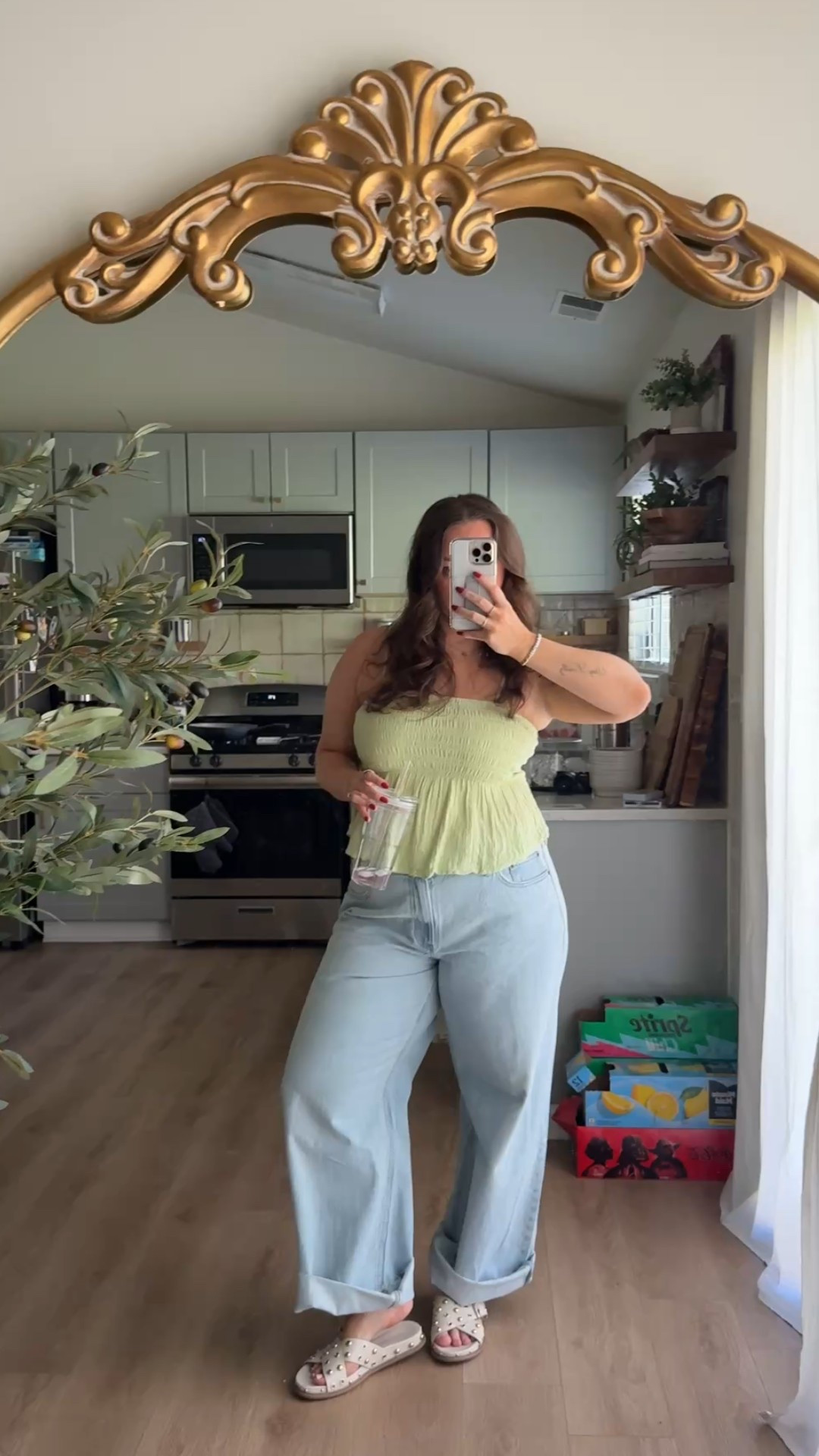 obsessed with my new Abercrombie jeans!! Sized up 2 sizes for an extra oversized look. Top - M, Jeans - 33 Long, Sandals - Size up!

#LTKFallSale #LTKSeasonal #LTKMidsize