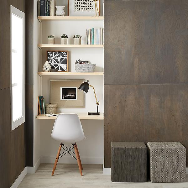 Birch & White Elfa Décor Office Nook | The Container Store