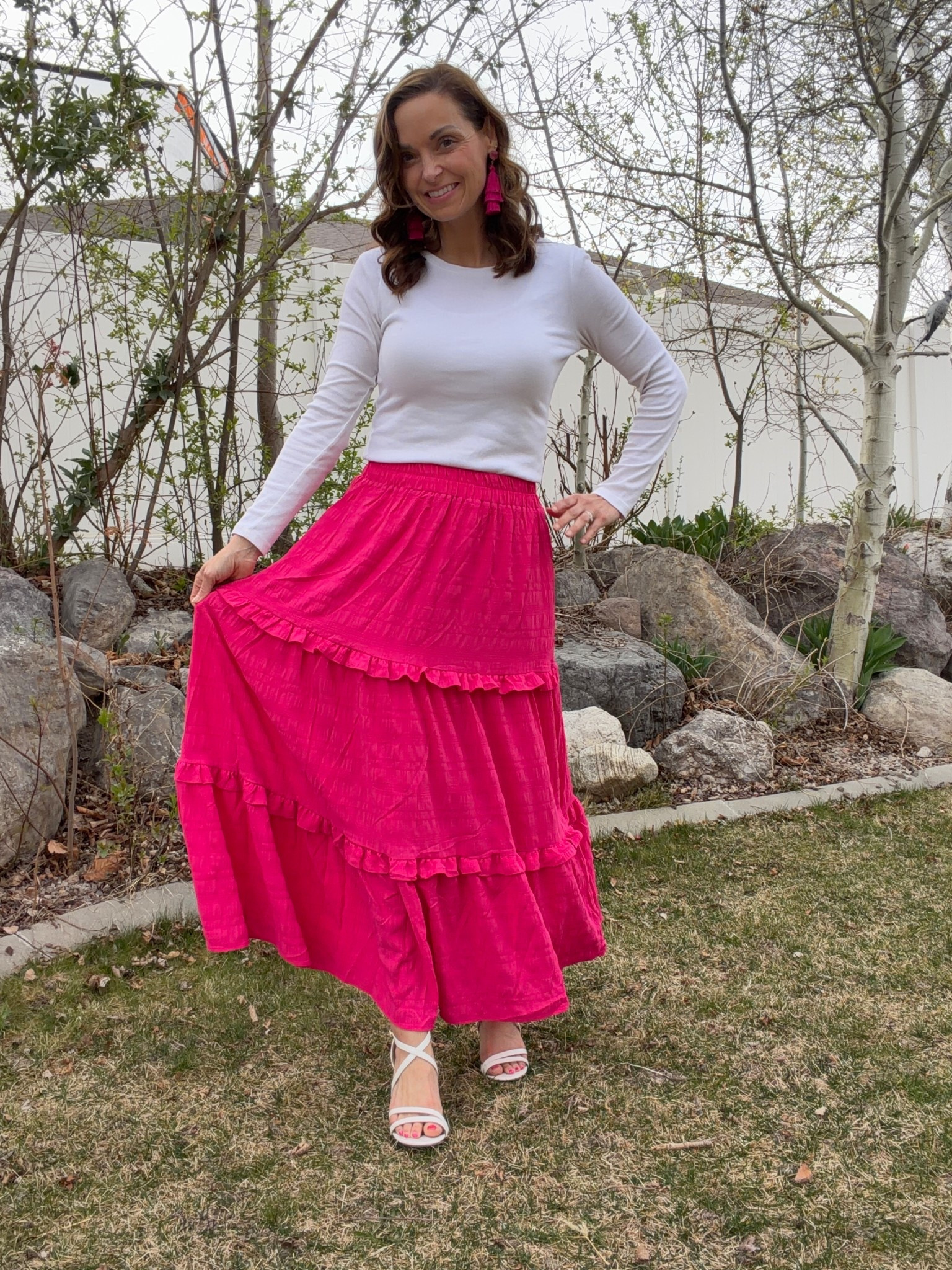 Loving this skirt so hard! It’s got fun texture! The material is lightweight but not see through. It’s double lined. 

#LTKPetite #LTKMidsize #LTKootd