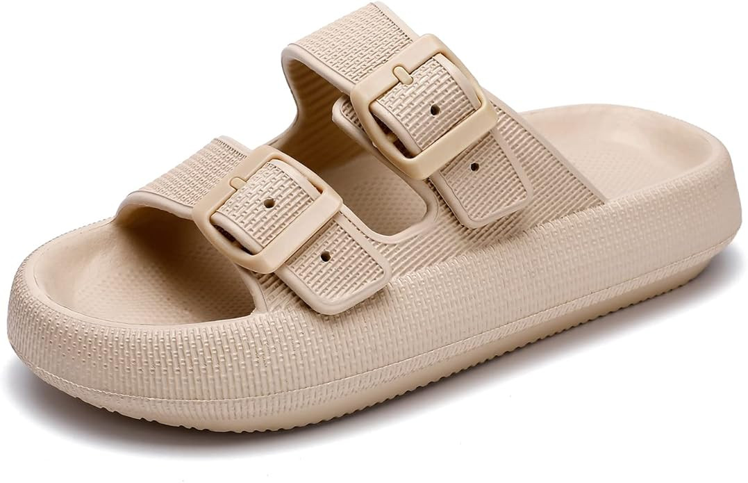 Women Men Pillow Sandals for Quick Drying EVA Open Toe Soft Cushioned Cloud Slippers Bathroom Sho... | Amazon (US)