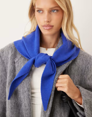My Accessories knitted triangle scarf in cobalt blue | ASOS (Global)