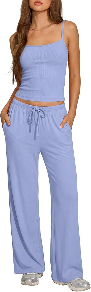 Darong Summer Sets for Women 2 Piece Outfits 2026 Matching Loungewear Airport Travel Beach Vacati... | Amazon (US)