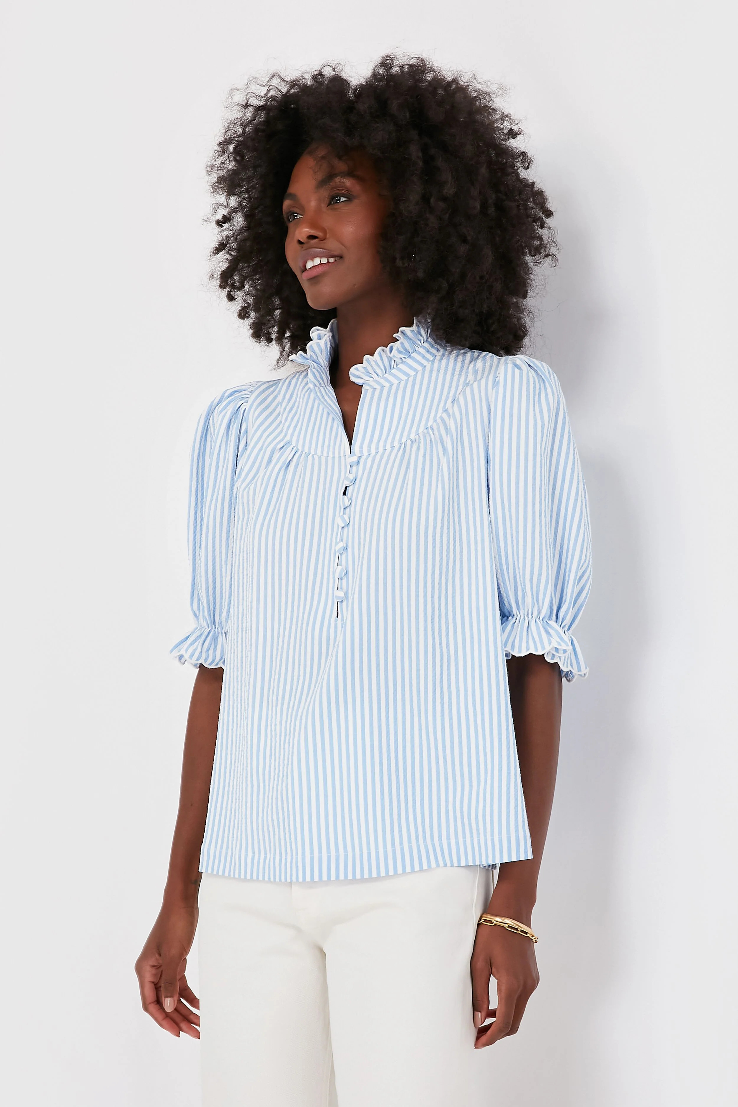Blue Stripe Selena Blouse | Tuckernuck (US)