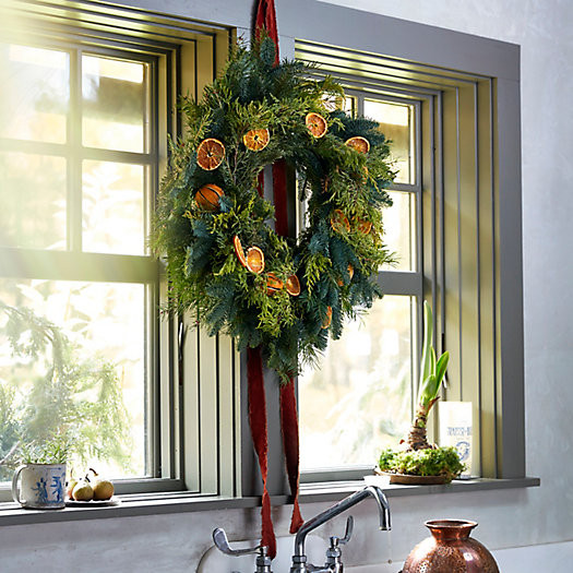 Fresh Evergreen + Dried Citrus Wreath | Terrain
