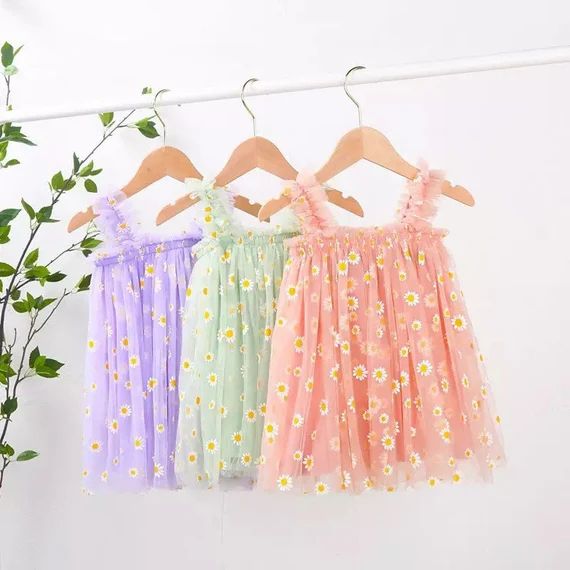 Spring Easter Daisy Flower Dress for Little Girls Toddlers - Etsy | Etsy (US)