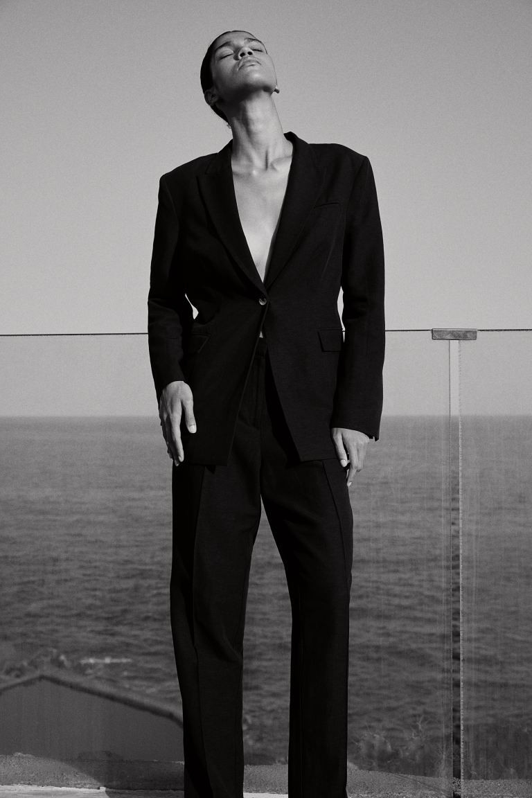 Tailored linen-blend trousers | H&M (UK, MY, IN, SG, PH, TW, HK)