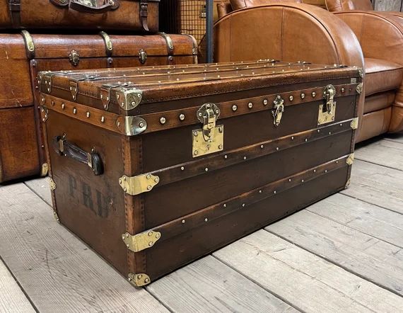 Stunning French Steamer Trunk Travel Chest Coffee Table | Etsy (US)