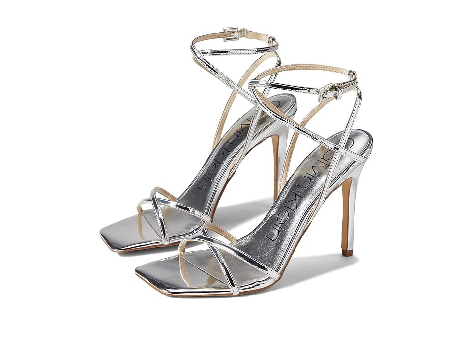 Calvin Klein Tegin Women's Shoes Silver : 9.5 M, Synthetic | Zappos