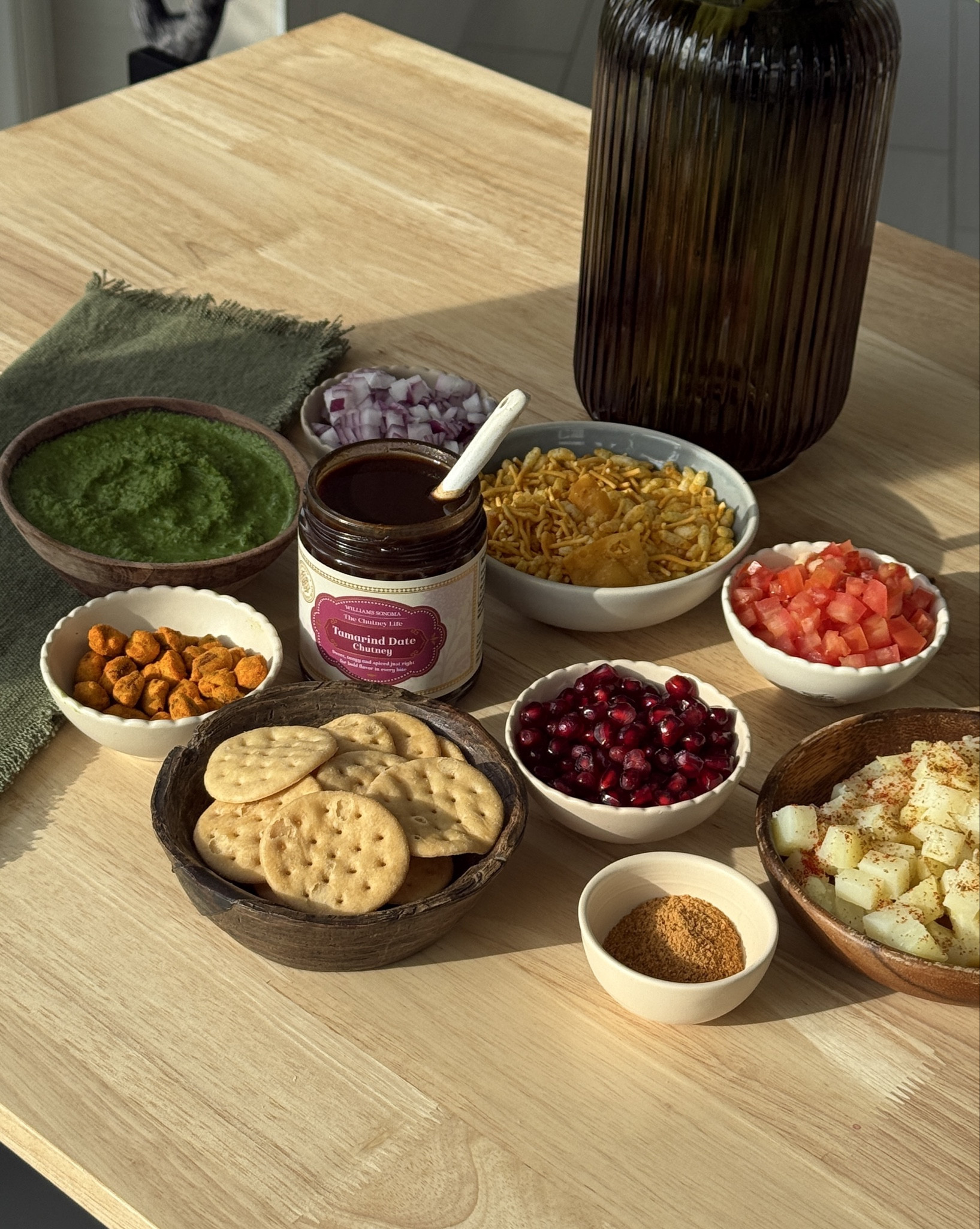 Crunchy, tangy and chatpata perfection in every spoon angel is always at every family gathering and a perfect dish for the holidays! The star of the show is the Tamarind Date Chutney from my William Sonoma collection! Check out my full collection here! 

#LTKCyberWeek #LTKHoliday #LTKfoodie