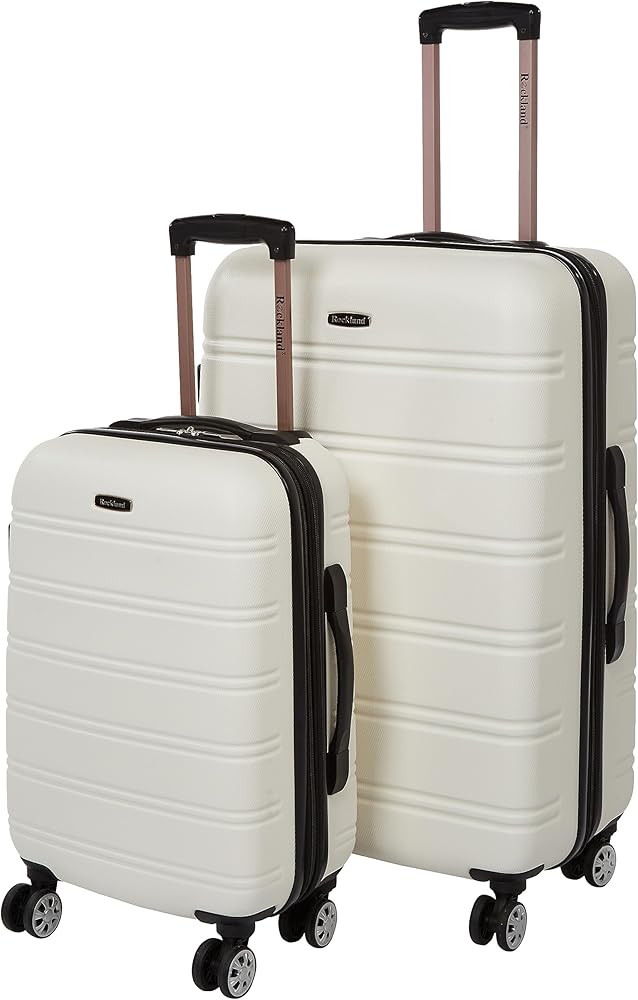 Rockland Melbourne Hardside Expandable Spinner Wheel Luggage, White, 2 Piece (20"/28") | Amazon (US)