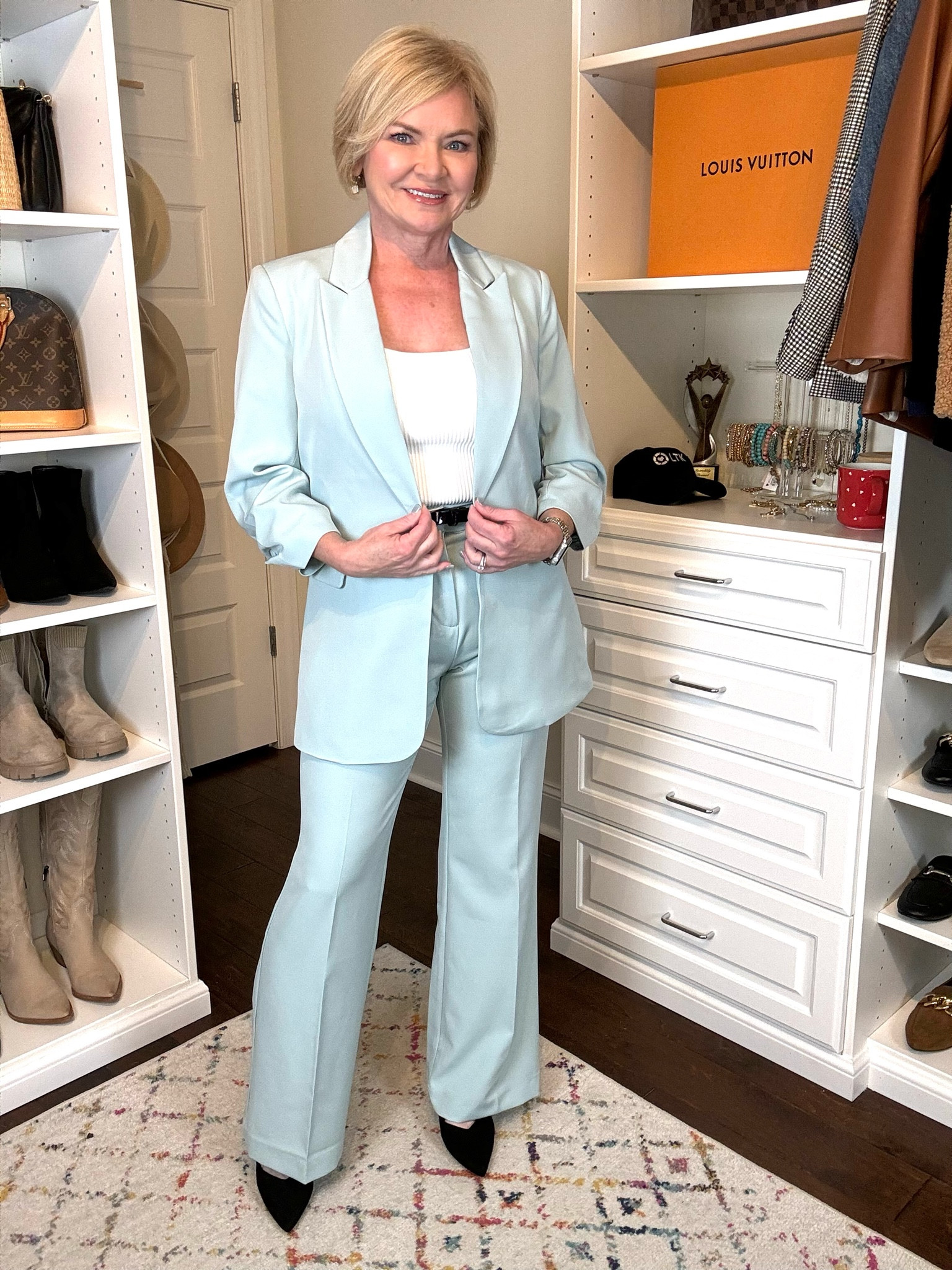 Wearing Small blazer, 6 pants.  

Workwear
Spring outfit
Easter dress
Pantsuit 
Business casual
Over 50

#LTKworkwear #LTKfindsunder50 #LTKover40