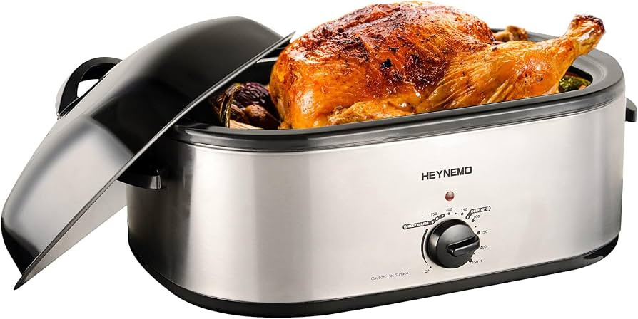 Roaster Oven 22 Quart Electric, Turkey Roaster with Self-Basting Lid Design, Large Stainless Stee... | Amazon (US)