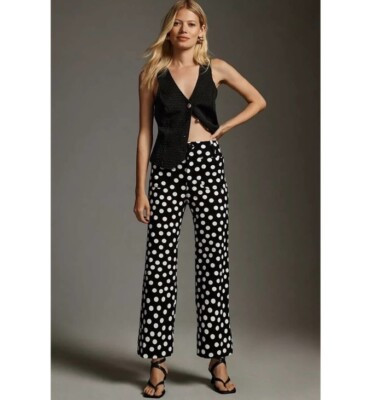 NWT Anthropologie Maeve Collette Polka Dot Pants Size 31 Tall 31T  | eBay | eBay US
