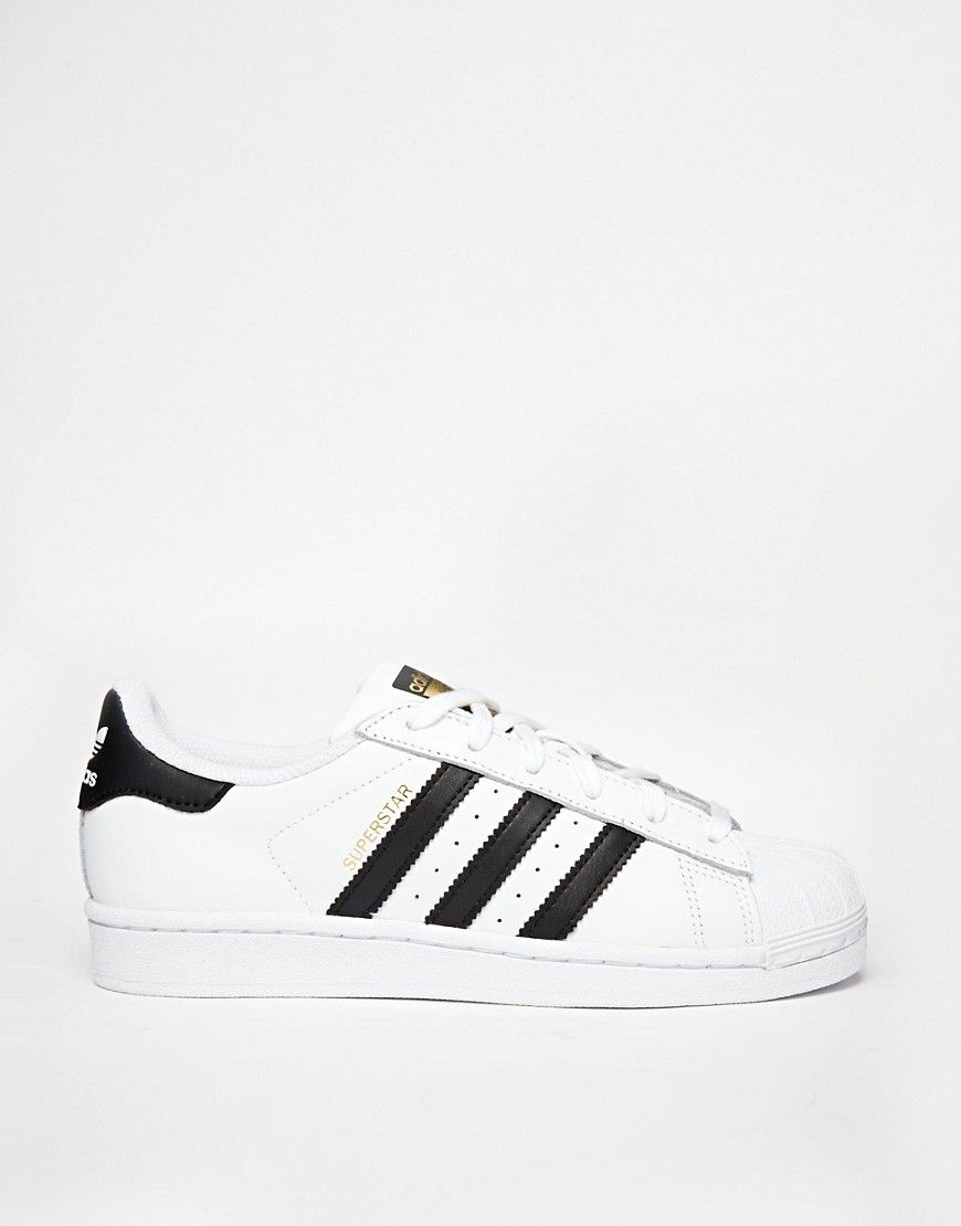 adidas Originals Superstar White &amp; Black Sneakers | ASOS US