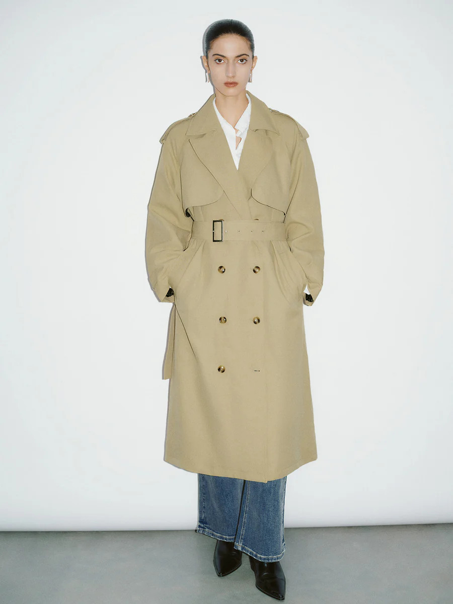 Double Breasted Trench Coat With Belt | Urban Revivo
