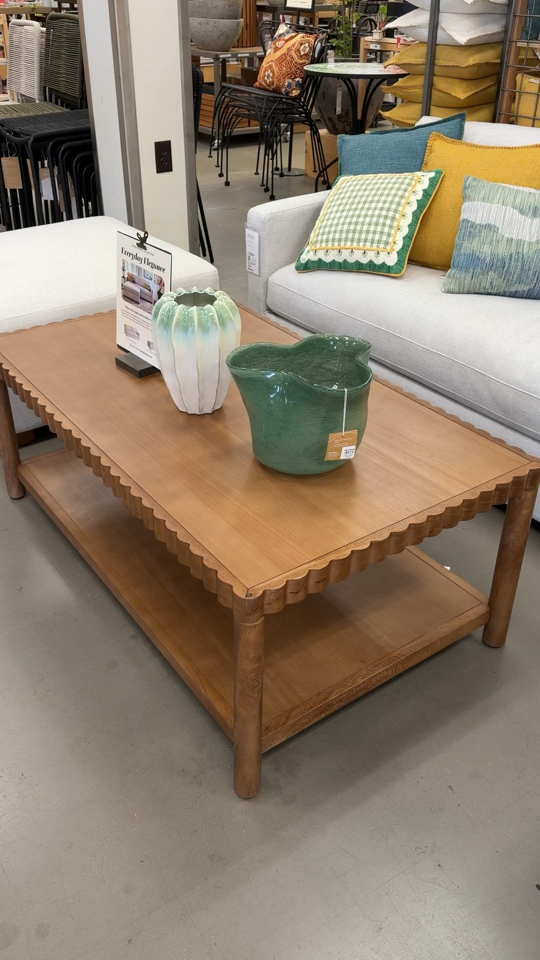 Such a lovely coffee table find! 😍 The Niva Hazelnut Wood Scalloped Coffee Table from World Market features beautiful scalloped edge detailing that adds so much character and charm. 🤎 The warm hazelnut wood finish highlights the natural grain, while the lower shelf provides extra space for styling books, trays, or decor. 📚 
A stylish piece that feels both decorative and functional. Linked this one along with similar scalloped-style coffee tables to shop! 🤗 #WorldMarketFinds #CoffeeTable #LivingRoomFurniture

#LTKHome #LTKSaleAlert