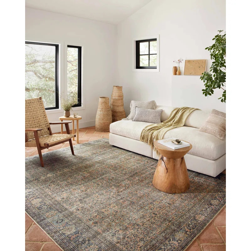 Adrian Machine Woven Performance Terracotta Rug | Wayfair North America