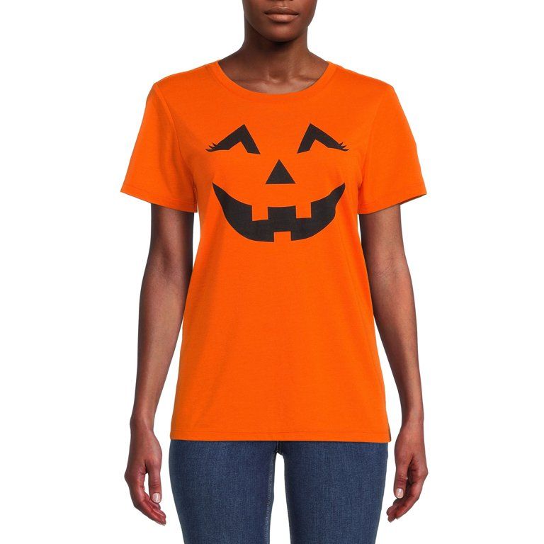 Women’s Halloween Jack-O-Lantern Tee | Walmart (US)