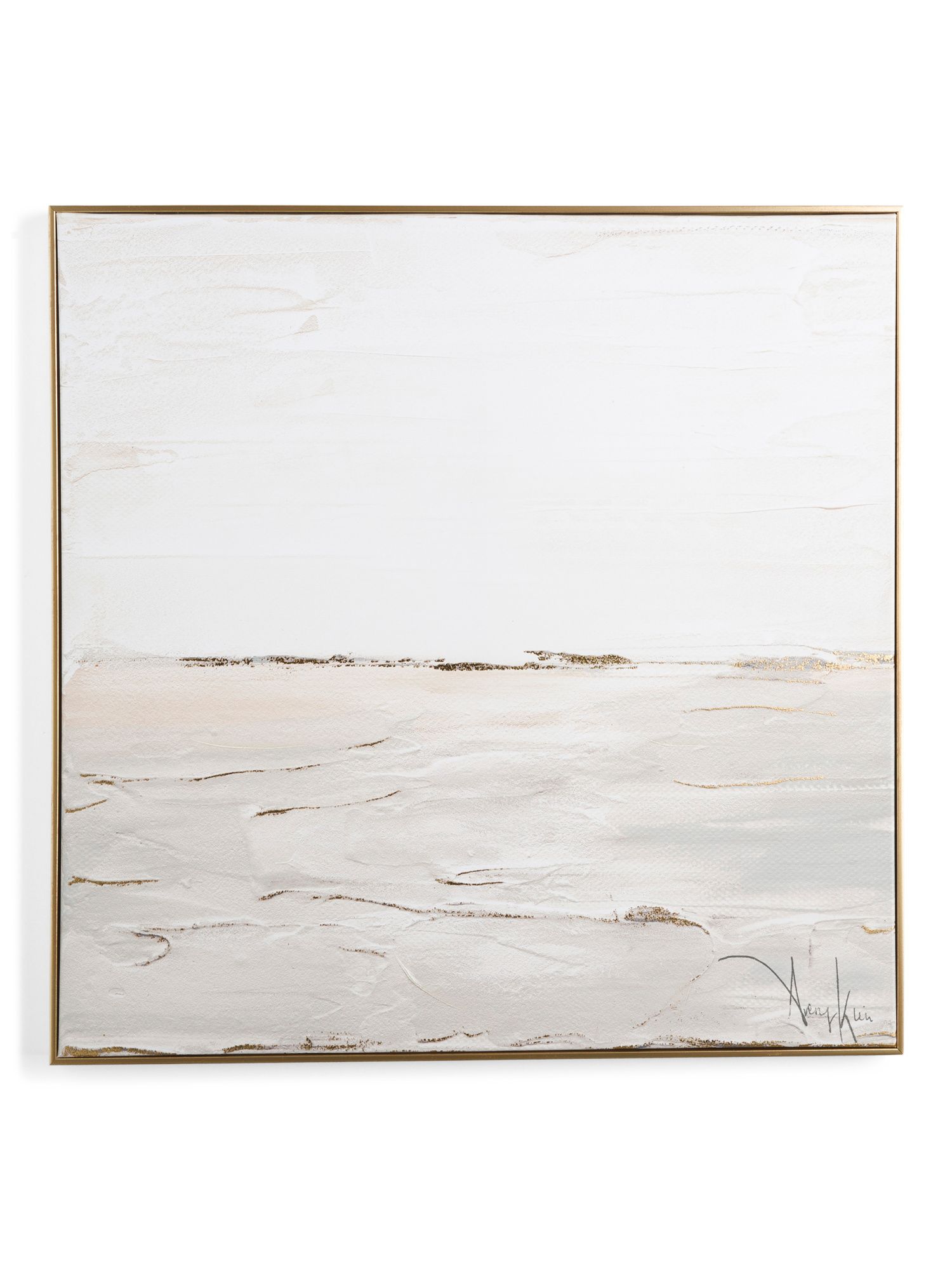 30x30 Soft Sea Abstract Gold Framed Wall Art | TJ Maxx