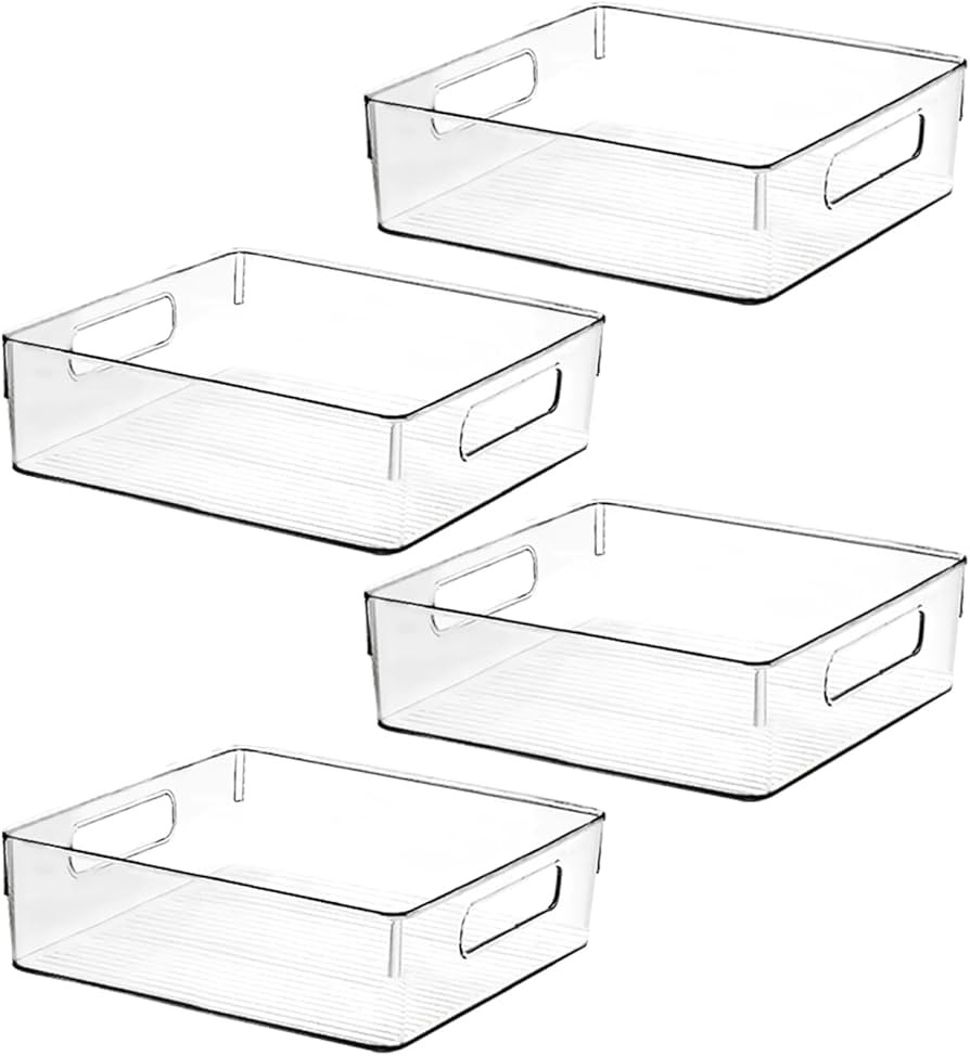 Clear Plastic Storage Bins, Pantry Organizers and Storage or Kitchen Organization and Storage Con... | Amazon (US)