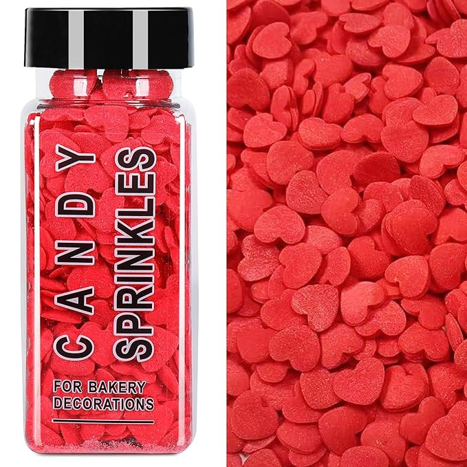 Valentines Sprinkles, Red Heart Sprinkles, Sprinkles for Cake Decorating, Heart Sprinkles Edible ... | Amazon (US)