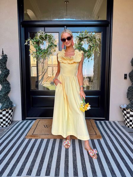 free people ruffle it up maxi dress (wearing size S, runs a little large & could have done an XS) / yellow Easter dress inspo

#LTKfindsunder100 #LTKSeasonal #LTKstyletip