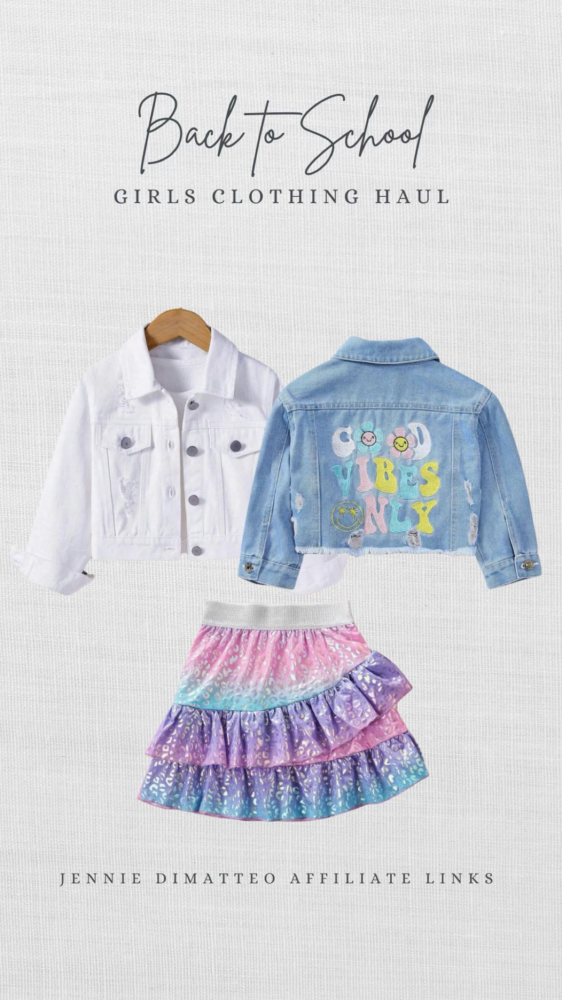 Little Girls back to school clothes from SHEIN! These jeans jackets are adorable and amazing quality for the price! The skirt is so cute in person!

Little Girls back to school. Back to school clothes. Little girls SHEIN. Girls Jean jacket. White jean jacket. Rainbow skirt.



#LTKFamily #LTKBacktoSchool #LTKKids