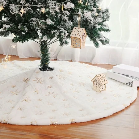 Christmas Sequin Snowflake Tree Skirt 122Cm Christmas Tree Skirt Christmas Tree Foot Blanket Tree Sk | Walmart (US)