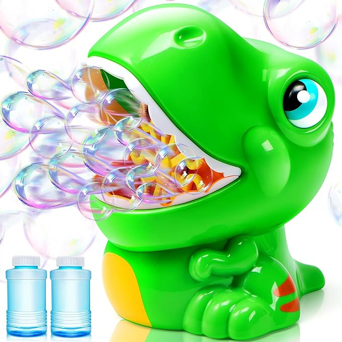 JOYIN Dinosaur Bubble Machine, Bubble Machine Gun Blower with Solutions for Kids, Summer Outdoor ... | Amazon (US)