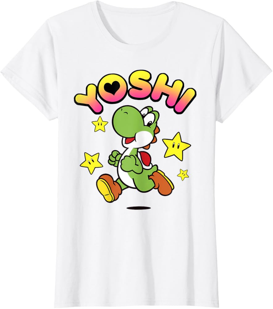 Nintendo Super Mario Yoshi Star Power Sprint Graphic T-Shirt T-Shirt | Amazon (US)