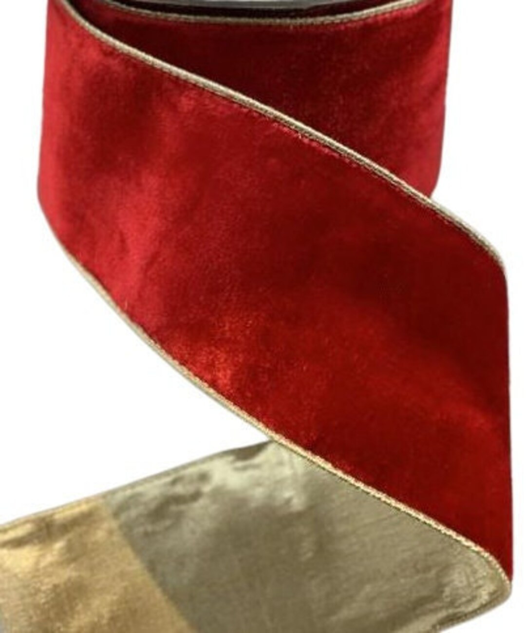 LUXE Designer Ribbon: d. Stevens 2.5" X 10yds Velvet, Red Velvet w/Metallic Gold Back, Reversible... | Etsy (US)