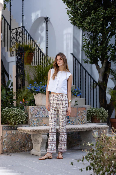 Bell Canvas Pant - Coco Taormina Tile | Julia Amory
