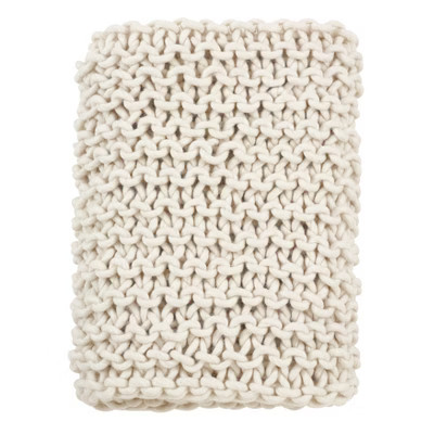 Saro Lifestyle 50"x60" Down Wool Throw Blanket Cream | Target