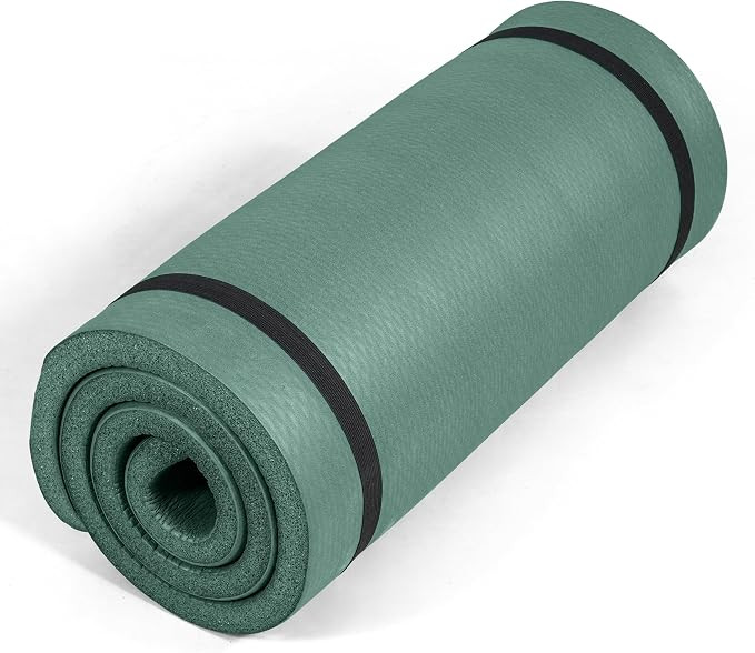 Tone Fitness 1-Inch Thick Yoga Mat | High-Density, Non-slip Exercise Mat with Carrying Strap for ... | Amazon (US)