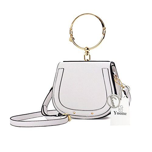 Yoome Elegant Rivets Punk Style Circular Ring Handle Handbags Messenger Crossbody Bags For Girls - W | Amazon (US)